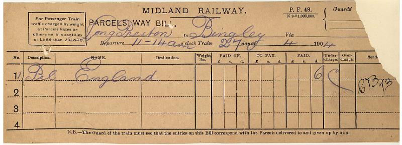 Parcel 27-04-04 to Bingley - England.jpg - Way Bill: Parcel 27-04-04 to Bingley - England